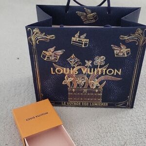 Louis Vuitton Navy and Gold Gift Bag with Orange Box With Gift